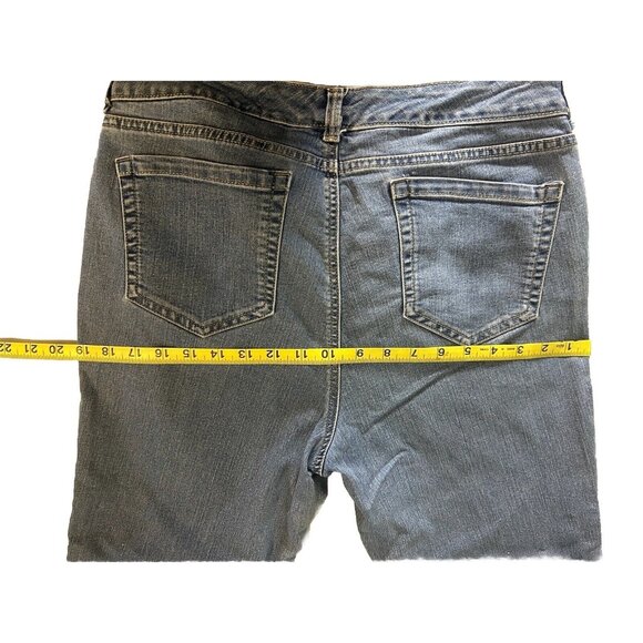 Charter Club 14 Petite womens blue jeans Lexington straight stretch DISTRESSED - Picture 5 of 12